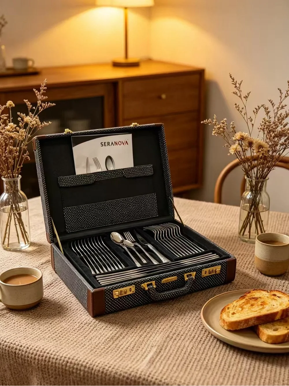 Polished Stainless Flatware Set in Silver - Classic Dining Collection 72 Piece